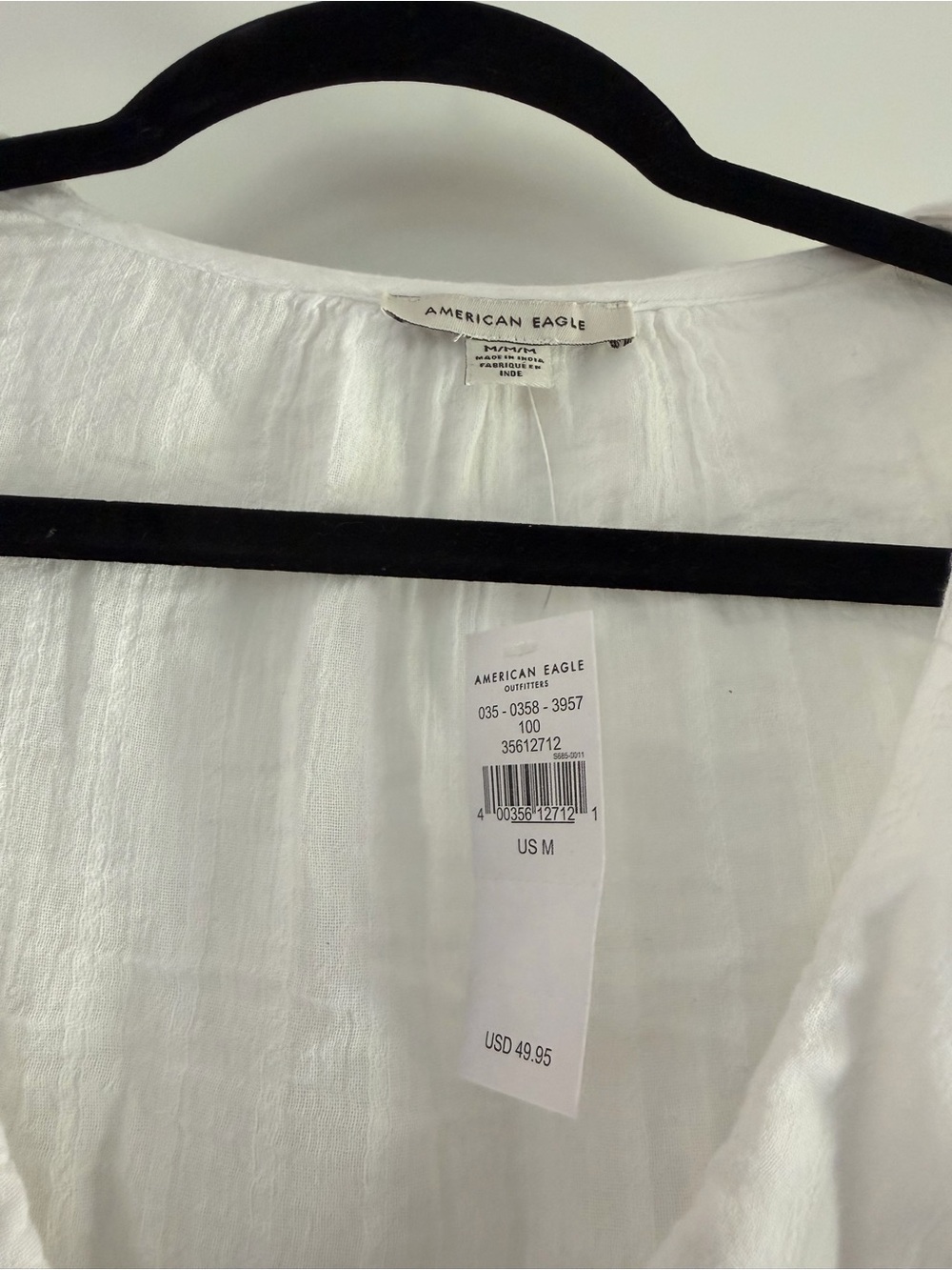 NWT / AE Chelsea Collar Button-Up Blouse in White - Picture 2 of 8